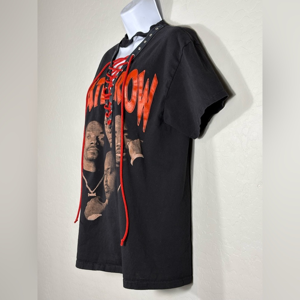 URBNVTG Handmade in l.a. Lace up Deathrow Grunge Goth Hip-Hop T-Shirt size M - Picture 3 of 6